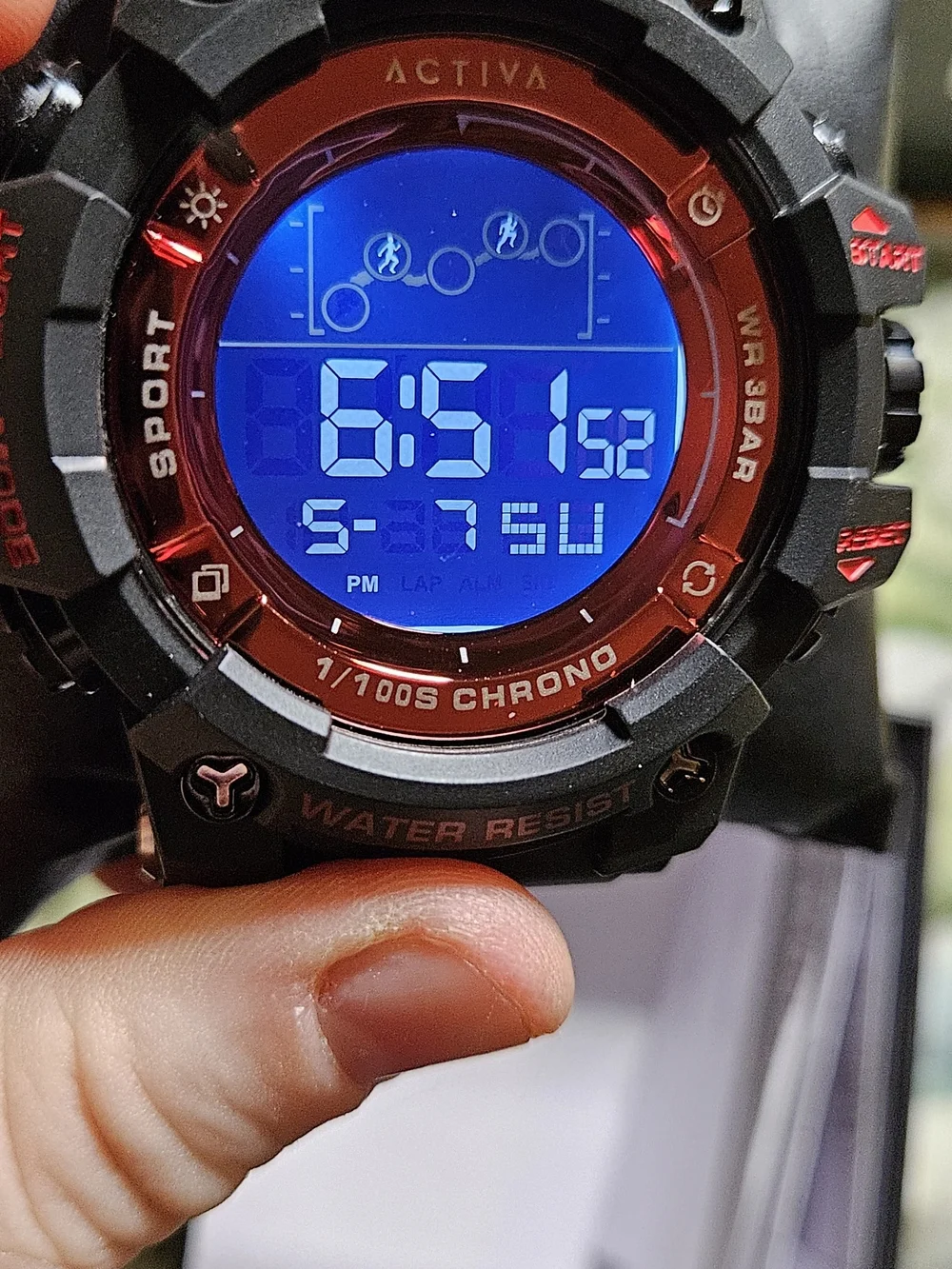 NWT Activa by Invicta Men's Digital Chronograph Sport Watch – Black & Red